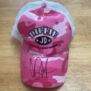 Pink Camo Joe Diffie “Official Pickup Woman” Hat (Autographed)